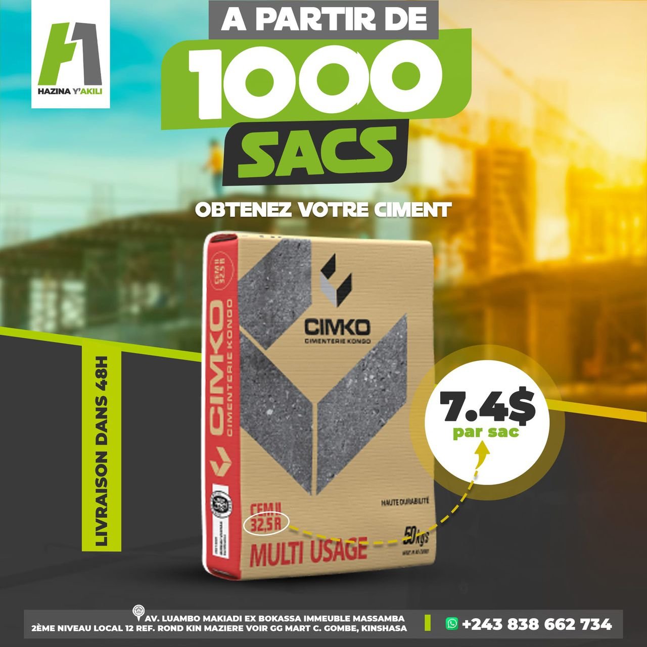 OBTENEZ VOTRE CIMENT 32,5R