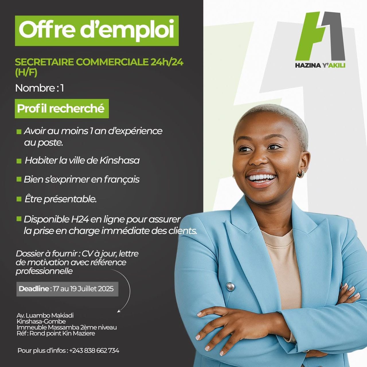 Offre d’Emploi : Secrétaire Commercial(e) 24h/24 (H/F)